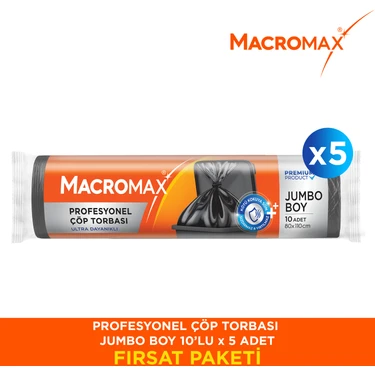 Macromax Profesyonel Çöp Torbası Jumbo Boy 10’lu