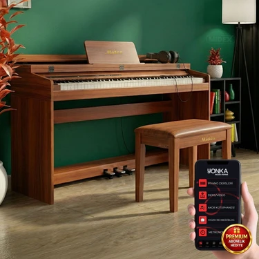 Midex PLX-140 Pro-Or Dijital Piyano Bluetooth Tuş Hassasiyeti 88 Tuşlu Kapaklı (Kulaklık ve
