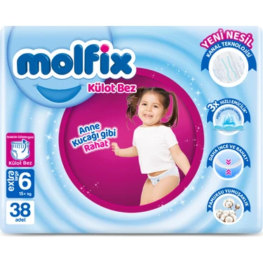 Molfix Külot Bebek Bezi 6 Beden Extra Large Jumbo 38