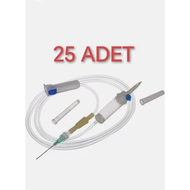 ENKAVET Serum Infüzyon Seti Yeşil Uç 21G Kilitli Luerlock 25 Adet Steril Tek