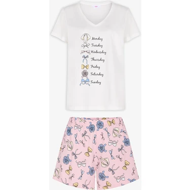Penti Pembe Bow Of The Day Pamuklu Şortlu Pijama