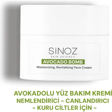 Sinoz Avokado Bomb Yüz Bakım Kremi - Kuru Ciltler İçin Nemlendirici ve Canlandırıcı 50