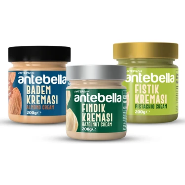 Antebella 3'lü Krema Paketi (Antep Fıstığı, Badem,