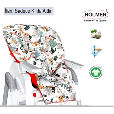 Holmer Leke Tutmaz Organik Mama Sandalyesi Minderi & Kılıfı