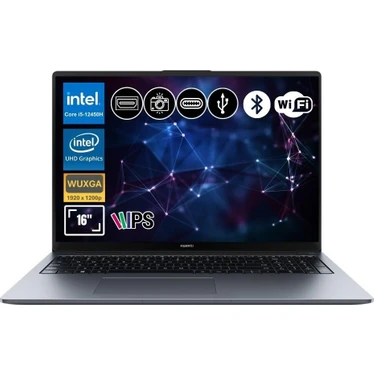 Huawei Matebook D16 2024 I5-12450H 16GB Ram 256GB SSD Freedos 15.6" Notebook