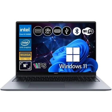 Huawei Matebook D16 2024 I5-12450H 16GB Ram 1tb SSD WIN11PRO 15.6" Notebook MCLF-W5651