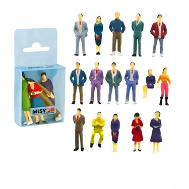 ÖZ OFİS 5 Adet Maket Insan Figürü - Renkli - 1/50 Ölçekli - 3-3,5cm - Özel Kutulu