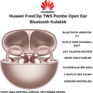 Huawei Freeclip Tws Pembe Open Ear Bluetooth Kulaklık+ Phılıps Epilasyon