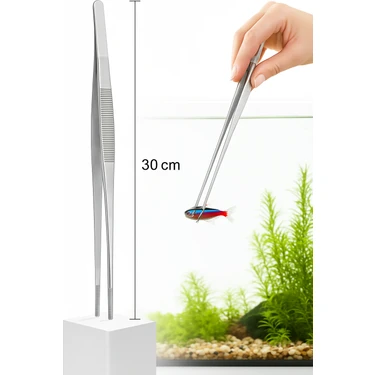 Evvano Uzun 30 cm Çelik Cımbız - Akvaryum