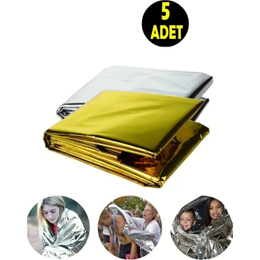 Usin 5 Adet Gold Su Geçirmez Acil Durum Ilk Yardım Termal Deprem Nem Yanık Sıcak Soğuk Koruma