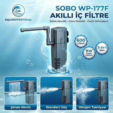 Sobo Akvaryum Şelale Aparatlı Iç Filtre WP-177F 8W - 600
