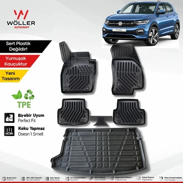 Wöller Volkswagen T cross Paspas Bagaj Havuzu Set 2022-2026 Arası Uyumlu 3D Ultraflex