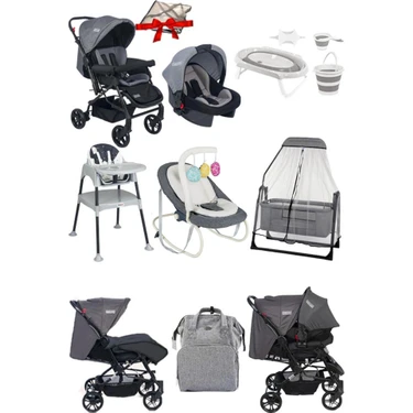 Tommybaby Seyahat Sistem Bebek Arabası Katlanabilir 25 kg Taşıma Kapasitesi ile 12 Parça