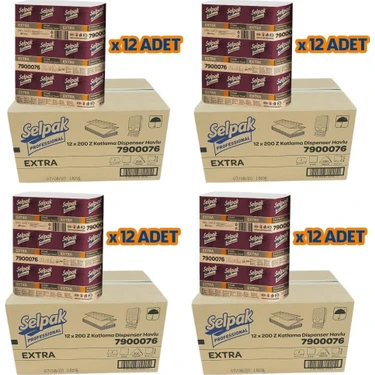 Selpak Professional Extra Z Katlı Dispenser 48LI Paket Kağıt