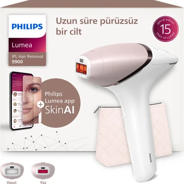 Philips Lumea 9900 Serisi BRI950/02 IPL Tüy Alma, SkinAI Uygulama, Vücut ve Yüz için 2 Başlık,