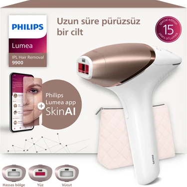 Philips Lumea 9900 Serisi BRI953/01 IPL Tüy Alma Beyaz Renk Özellikli Cilt Temas