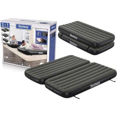 Bestway 67922 Iki Katlı Çift Kişilik Şişme Yatak 188x99x25 cm Tritech Malzeme ile Rahat