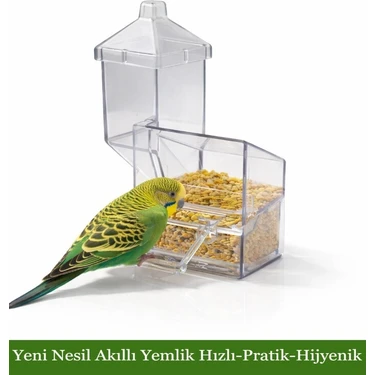 Dalipet Yeni Nesil Lüks Akıllı Kuş Yemliği Yedek Hazneli Hijyenik Pratik Kuş