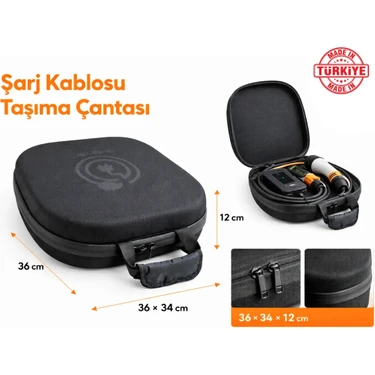 Evoşarj Elektrikli Araç Şarj Kablosu Çantası, Yerli Üretim, Özel Çanta, 36*34*11