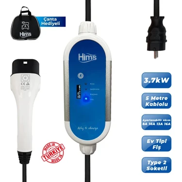 Hims HCTK-G-3 3.7kW Ev Tipi Taşınabilir Elektrikli Araç Şarj