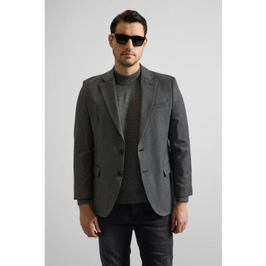 Süvari Siyah Regular Mono Yaka Torba Cep 4 Drop Klasik