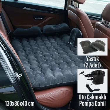 Trend Maison Black Island Araç Içi Şişme Yatak Araba Arka Koltuk Yatağı Siyah 130X80 cm +