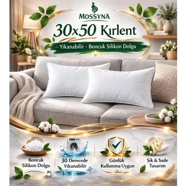 Mossyna 2'li Ultra Dolgun Kırlent Iç Yastık Boncuk Silikon Dikdörtgen Ebatlar