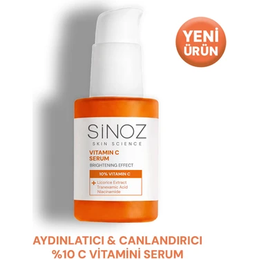 Sinoz Aydınlatıcı Canlandırıcı %10 C Vitamini Yüz Serumu 30