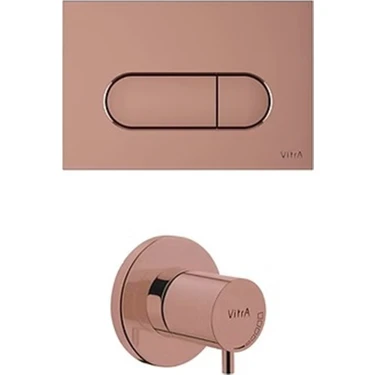 Vitra Root Round Kumanda Paneli Seti Soft Bakır (Kumanda Paneli + Stop Valf Sıva Üstü