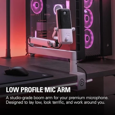 Wave Mic Arm Lp Mikrofon Kolu, Beyaz, Kablo Yönetimli, Alçak Fiyatı