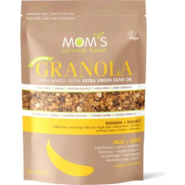 Mom's Natural Foods Muz & Ceviz Granola 280