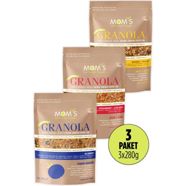 Mom's Natural Foods 3'lü Granola Muz 280G / Y.Mer 280G / Çilek