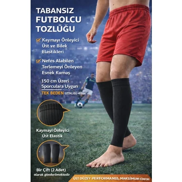 HN Sport Tekmelik Tutucu Tozluk Tabansız Futbolcu Tozluğu Beyaz | Kaymaz Elastik, Nefes Alabilen