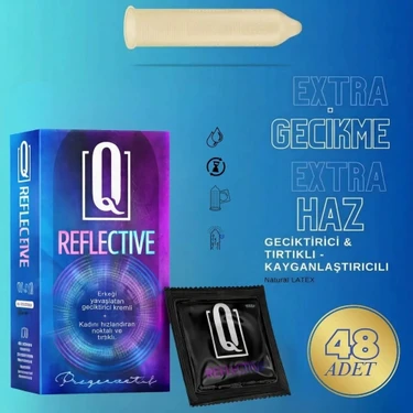 Q Liquids Geciktiricili Tırtıklı Prezervatif 48’Li – Uzun Süreli Deneyim, Yoğun His ve Güvenli