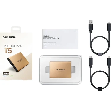Samsung Taşınabilir Harici SSD T5 500GB USB 3.1 ile 540 MB/s Fiyatı