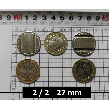 Talay 100 Adet 2/2 Çeltikli 27/2 mm Oyun Makineleri Jetonu & Langırt