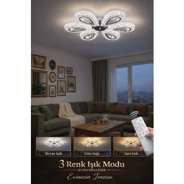 Marsel Lighting Damla 6lı Avize 3 Renkledısıklı Salon Oturma Odası