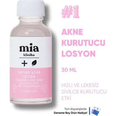 Mia Klinika Akne Karşıtı Sivilce Kurutucu Losyon 30 ml Tüm Cilt Tipleri İçin Hızlı