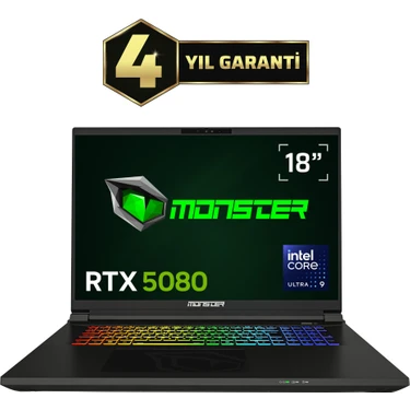 Monster Semruk S8 V1.1 Intel Ultra Core 9 275HX 32 GB RAM 1 TB SSD 16 GB RTX 5080 FreeDOS 18" 240