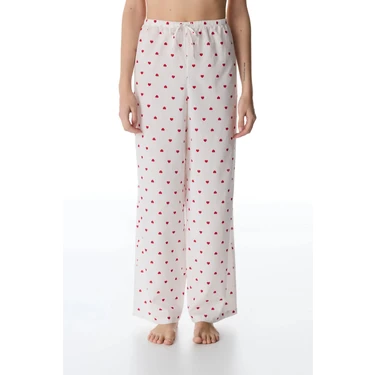 Penti Kırık Beyaz Red Hearts Pamuklu Pantolon Pijama