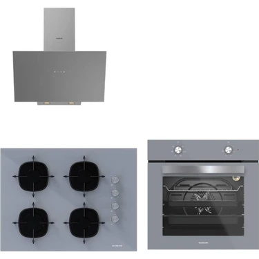 Silverline Gri Cam Ankastre Set 3481 - CS5665S01 65CM Ocak -BO6501S01
