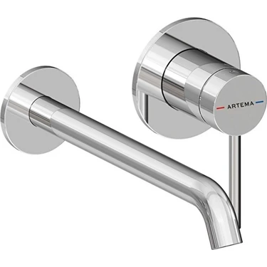 Artema Minimax Round Ankastre Lavabo Bataryası Krom (Uzun)