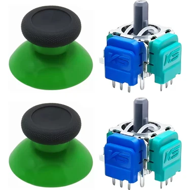 Pop Konsol Xbox One Motor Manyetik Analog 2+2 Set Yeşil Topuz Hall Sensör Joystick Yedek