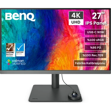 BenQ PD2706U 27'' 4K UHD P3 Display HDR400 USB-Type-C Calman Ve Pantone Onaylı Profosyonel
