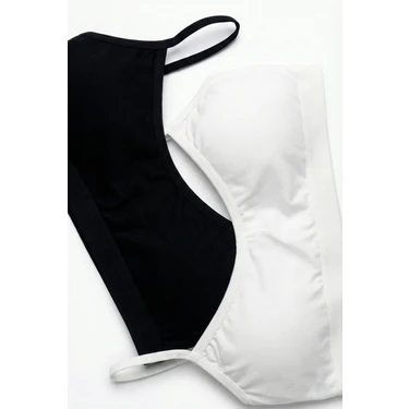 Underwear Bodyway 2 Adet Ip Askılı Pamuklu Çıkarılabilir Pedli Büstiyer Bralet - Sporcu Yarım