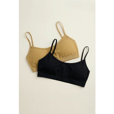 Underwear Bodyway 2 Adet Ip Askılı Pamuklu Çıkarılabilir Pedli Büstiyer Bralet - Sporcu Yarım