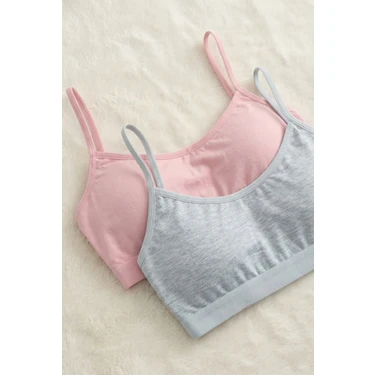 Underwear Bodyway 2 Adet Ip Askılı Pamuklu Çıkarılabilir Pedli Büstiyer Bralet - Sporcu Yarım