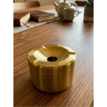Mucit Home Gold Kapaklı Kokusuz Paslanmaz Metal Küllük – Modern ve Şık