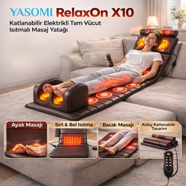 Yasomi Relaxon X10 Katlanabilir Elektrikli Tam Vücut Isıtmalı Masaj