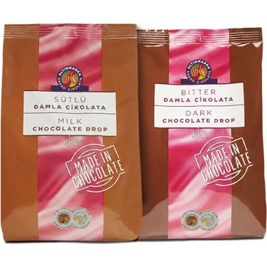Altınmarka Sütlü Damla Çikolata 1Kg ve Bitter Damla Çikolata